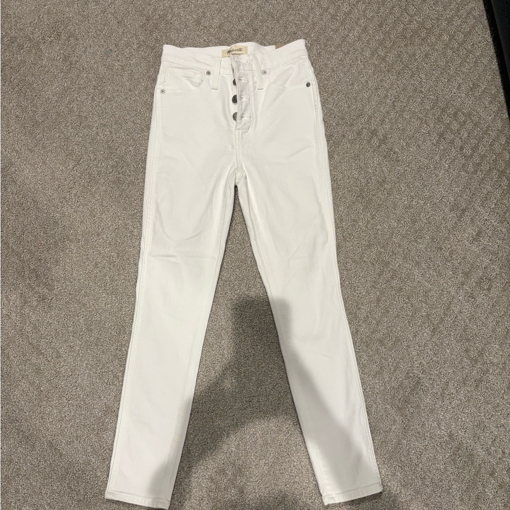 Madewell Women's 10” High Rise skinny crop White Jeans . Size 25 . NWT